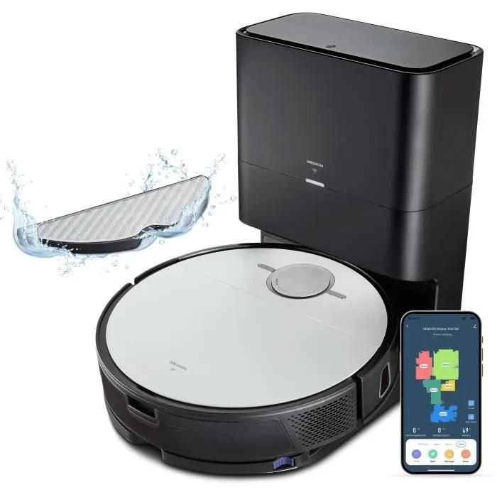 MEDION X50 SW Robot Aspirate0ur Laveur avec Station de Vidange Navigation Laser Puissance 8000 Pa Zones NO GO & GO - vue 5