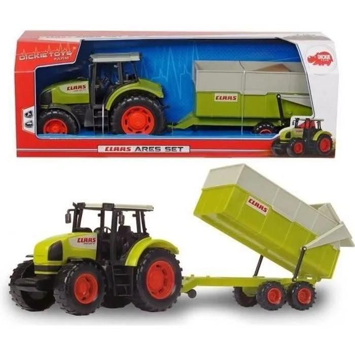 Tracteur avec remorque CLAAS DICKIE TOYS 57cm roues libres