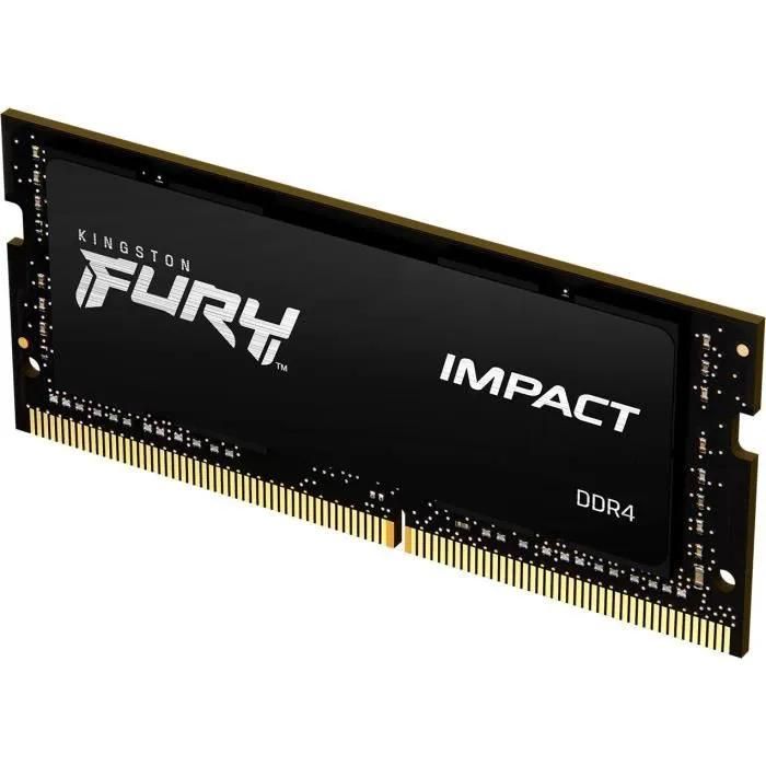 Kingston FURY Impact - DDR4 - module - 8 Go - SO DIMM 260 broches - 3200 MHz / PC4-25600 - CL20 - 1.2 V - mémoire sans tampon - non ECC - noir