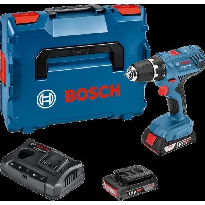 Bosch GSR 18V-21 Professional dans L-BOXX avec 2 batteries 2,0 Ah Li-Ion