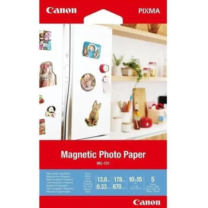 Papier d'impression Canon Papier photo magnétique MG 101 A6 5 Feuilles /m² - vue 4