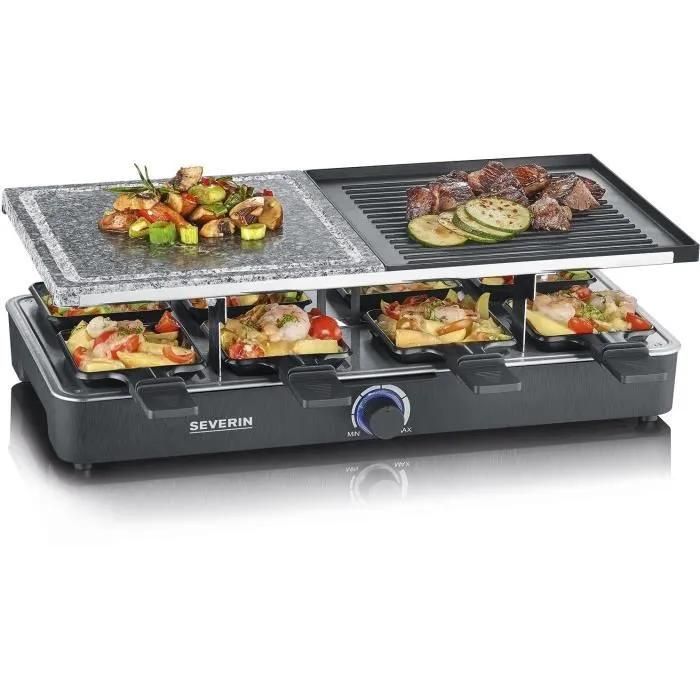 Appareil à raclette SEVERIN RG2376 Jusqu'à 8 personnes Pierre de cuisson naturelle et plaque réversible - vue 2