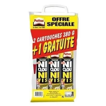 PATTEX Ni clou ni vis Fix Idéal Bois Lot de 2 cartouches + 1 gratuite - vue 2