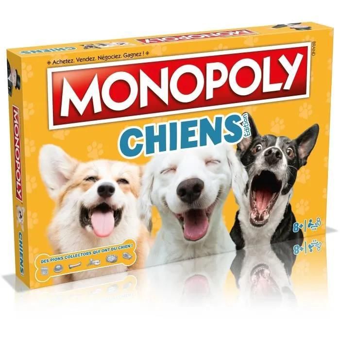 Monopoly Chiens - Jeu De Société - Winning Moves - Monopoly Mettant En Vedette Les Chiens De Différentes Races.