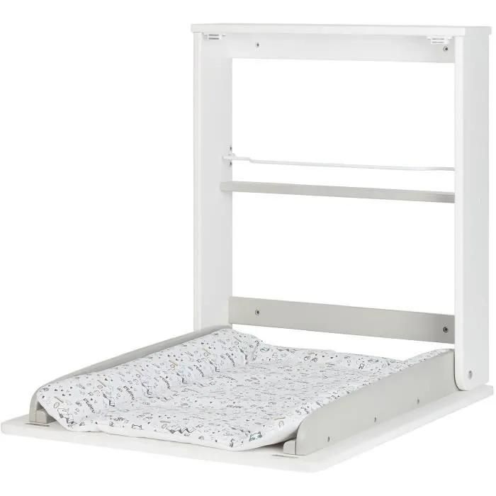 Badabulle Table à langer murale Plouf avec matelas à langer inclus Pliable et compacte - vue 2