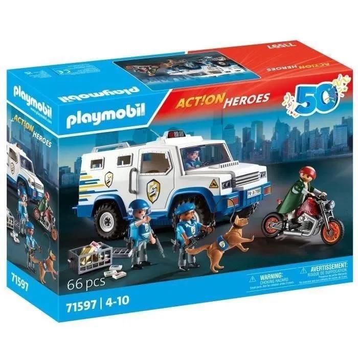 Playmobil Fourgon blindé avec convoyeurs de fonds Neuf - vue 3