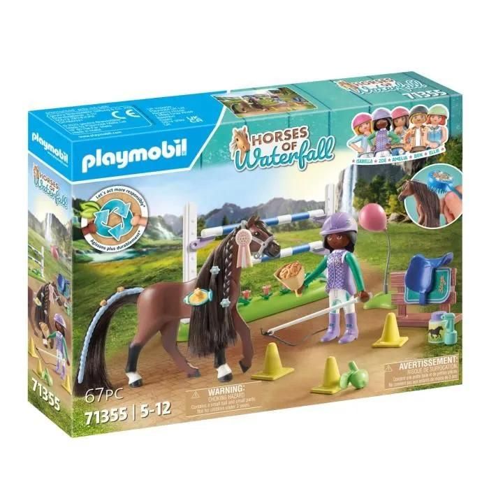 Playmobil Horses Of Waterfall 71355 - Zoe &amp Blaze Avec Parcours D'obstacles