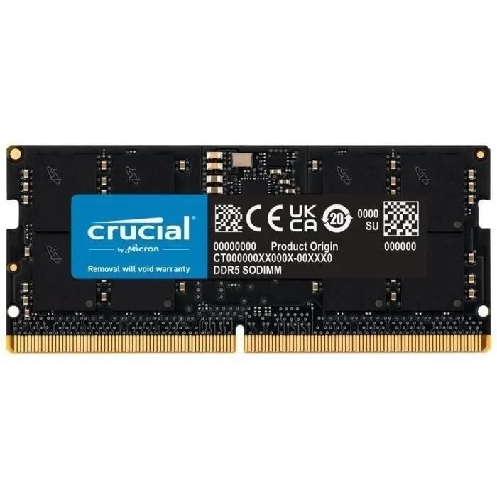 CRUCIAL Mémoire RAM DDR5 4800 MT/ CL40 SODIMM - vue 6