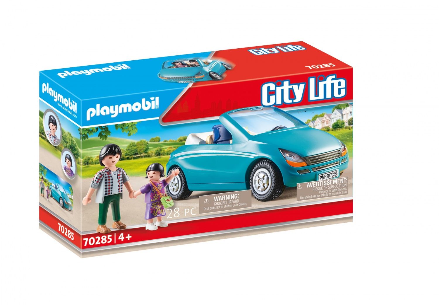 Playmobil 70285 Papa Avec Enfant Et Voiture Cabriolet