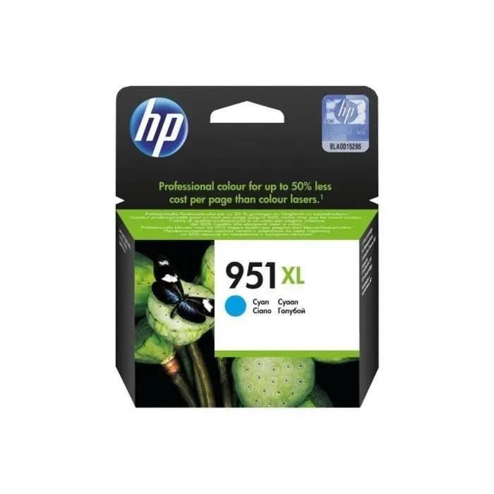 HP 951XL - À rendement élevé - cyan - originale - cartouche d'encre - pour Officejet Pro 251dw, 276dw, 8100, 8600, 8600 N911a, 8610, 8615, 8616, 8620, 8625, 8630