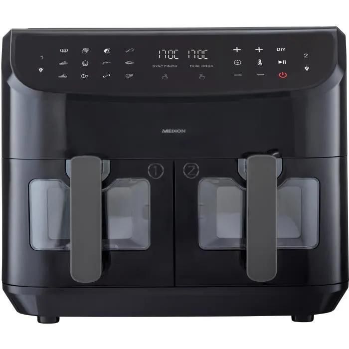 Friteuse à Air Chaud MEDION P20 Twin 2 paniers 9 programmes - vue 7