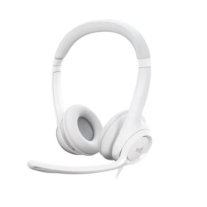 Logitech H390 - Micro-casque - sur-oreille - filaire - USB-A - blanc cassé