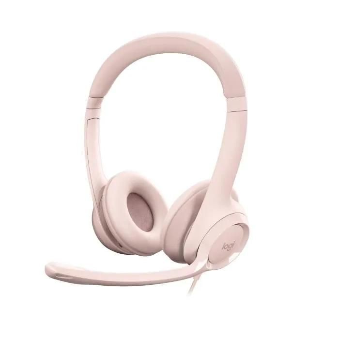 Logitech H390 - Micro-casque - sur-oreille - filaire - USB-A - rose