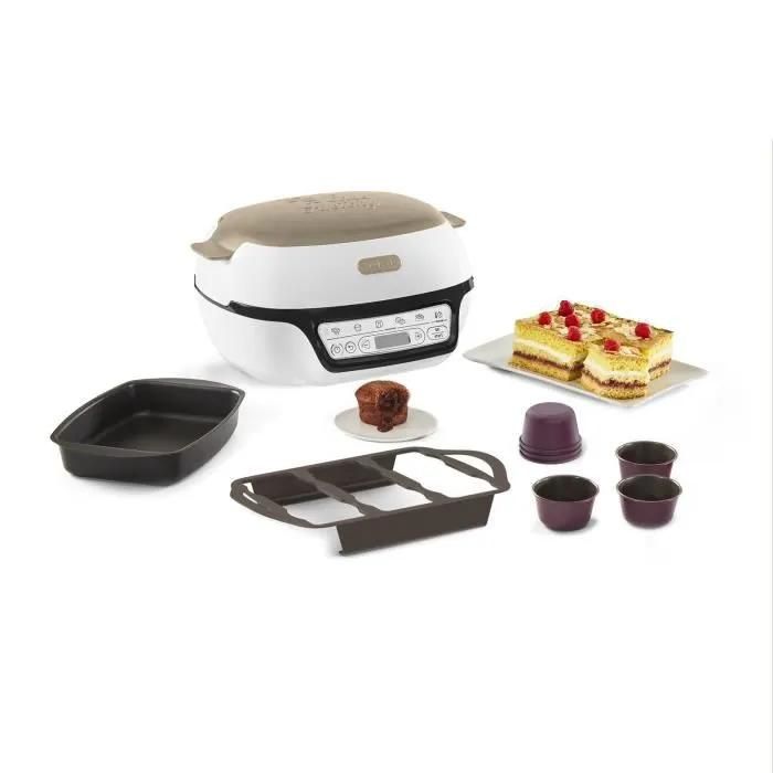 TEFAL MACHINE A GÂTEAUX INTELLIGENTE 5 PROGRAMMES PRÉCIS MOULE ANTIADHÉSIF 6 MOULES A MUFFINS CREABAKE CAKE FACTORY KD804