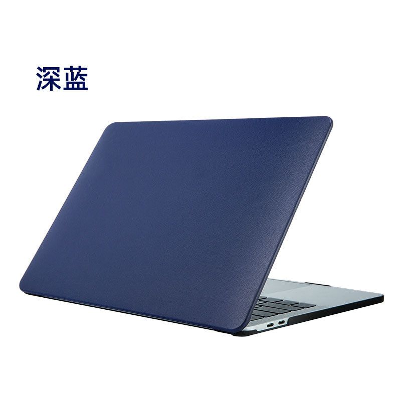 Applicable A Macbook15.6 Apple Notebook Leather Computer Case Por13.3 Matte Wood Grain Flash Gold Protective Case-Dark Blue- 13.3 Pro (A1278)