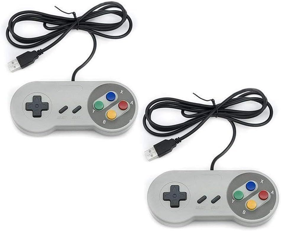 Pack De 2 Contrôleurs Usb Filaires-Compatible Avec Les Émulateurs Snes-Manette De Jeu Rétro Joypads-Convient Pour Pc De Jeu,Ordinateur,Ordinateur Portable,Raspberry Pi