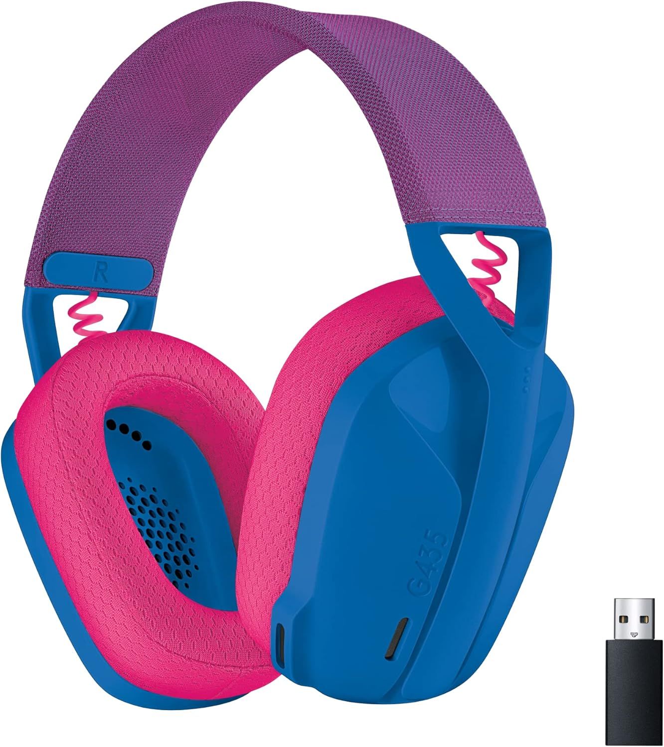 435 Lightspeed & Bluetooth Sans Fil Casque Gamer, Léger Circum-Auriculaire, Micro Intégré, Batterie De 18H, Compatible Avec Dolby Atmos, Pc, Ps4, Ps5, Mobile, Nintendo Switch - Bleu