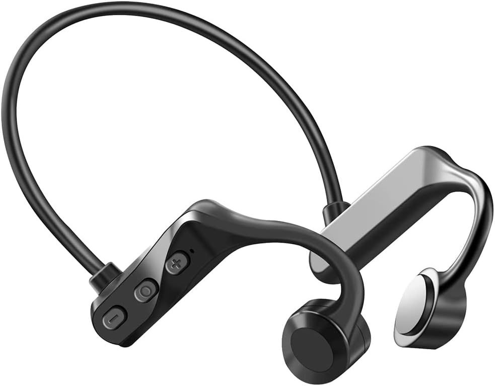 Casque Conduction Osseuse Écouteur Bluetooth Sport Sans Fil, Casque Audio À Oreilles Libres Confort,Ipx7 Étanche,24H D'Autonomie, Conçu Pour Le Sport,Running,Vélo-Noir