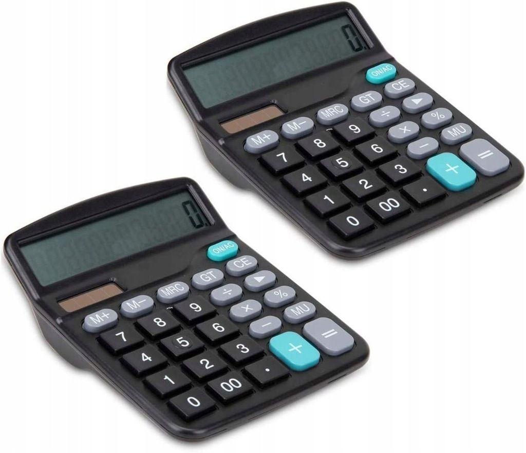 2 x calculatrice de bureau noire, Dual Power Sol