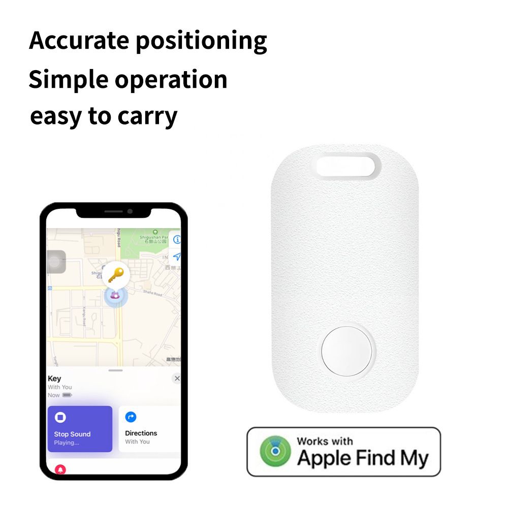 Smart iTag nous-mêmes avec Find My Andrea,Smart Air-Tag Key Wallet,Bike Finder,Anti-Lost Tracker,Compatible Bluetooth pour système IOS - Type 3 White