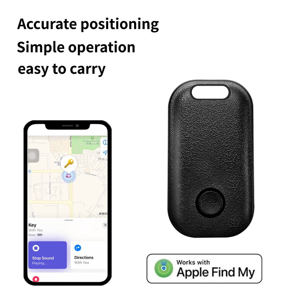 Smart iTag nous-mêmes avec Find My Andrea,Smart Air-Tag Key Wallet,Bike Finder,Anti-Lost Tracker,Compatible Bluetooth pour système IOS - Type 4 Black