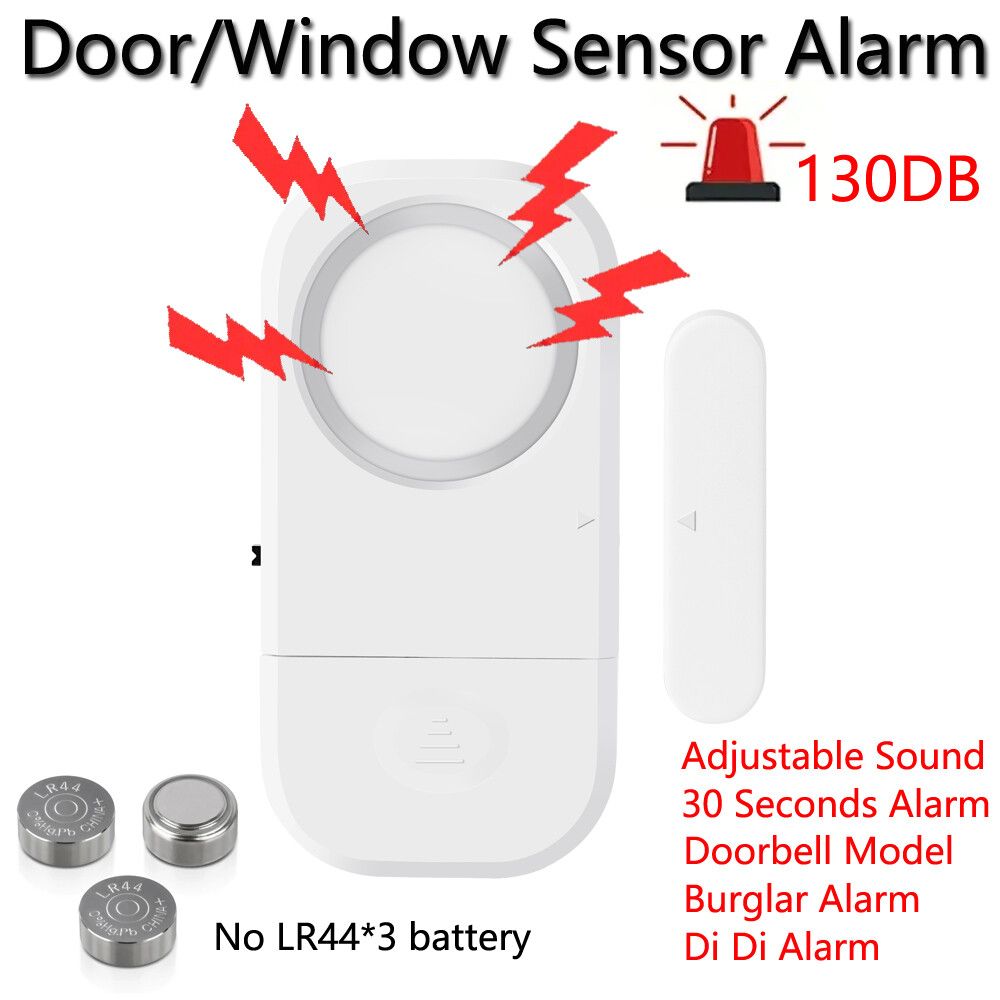 Sonnette sans fil avec capteur d'ouverture de porte,alarme de porte avec temporisation,antivol,alarme de sécurité pour porte et fenêtre,alarme de réfrigérateur