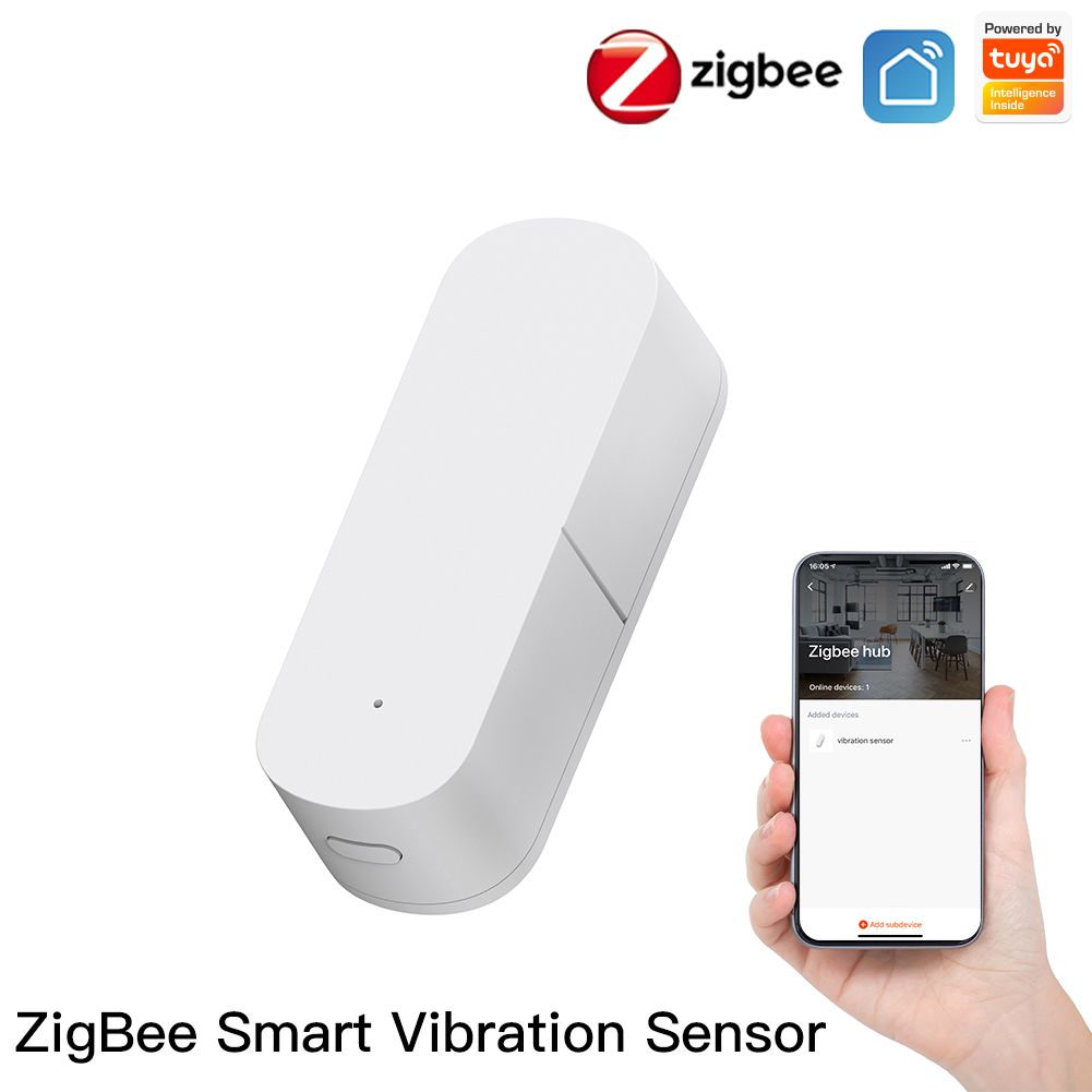 MOES-Capteur de vibration intelligent Zigbee,alarme de choc de mouvement en temps réel,enregistrement d'historique,détection de notification Tuya Smart Life Andrea - Type Vibration Sensor 1PC