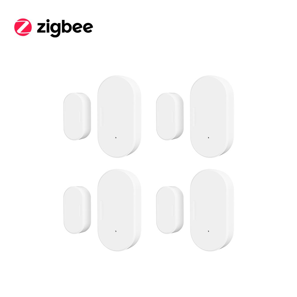 Capteur de contact de porte et fenêtre sans fil,Zigequation intelligente,maison intelligente,détecteurs de porte,ouverture et fermeture,alarme à distance,Tuya - Type 4Pcs Zigbee