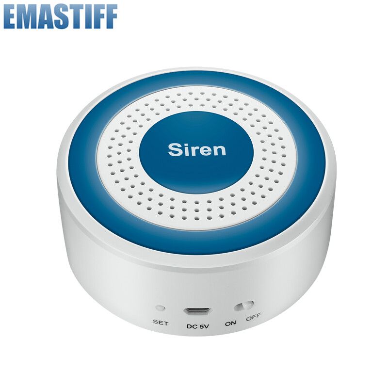 Mini Sans Fil RF 433MHz Sirène D'alarme Sonore et Lumineuse D'intérieur sirène stroboscopique 100DB Sirène pour Tuya WIFI système d'alarme de sécurité à la maison