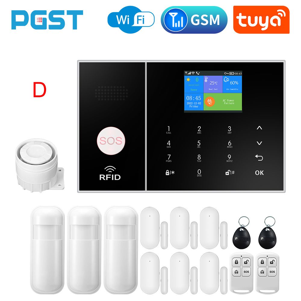 Système d'alarme domestique sans fil,téléphone,Wifi 4G,alarme résidentielle,Tuya,maison intelligente,protection de sécurité pour enfants,caméra antivol,automatisation - Type PG108 4G D