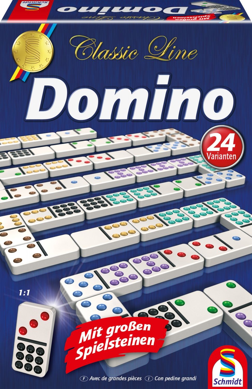 Jeu de Domino SCHMIDT SPIELE Classic line 55 dominos grand format 24 variantes de règles - vue 2