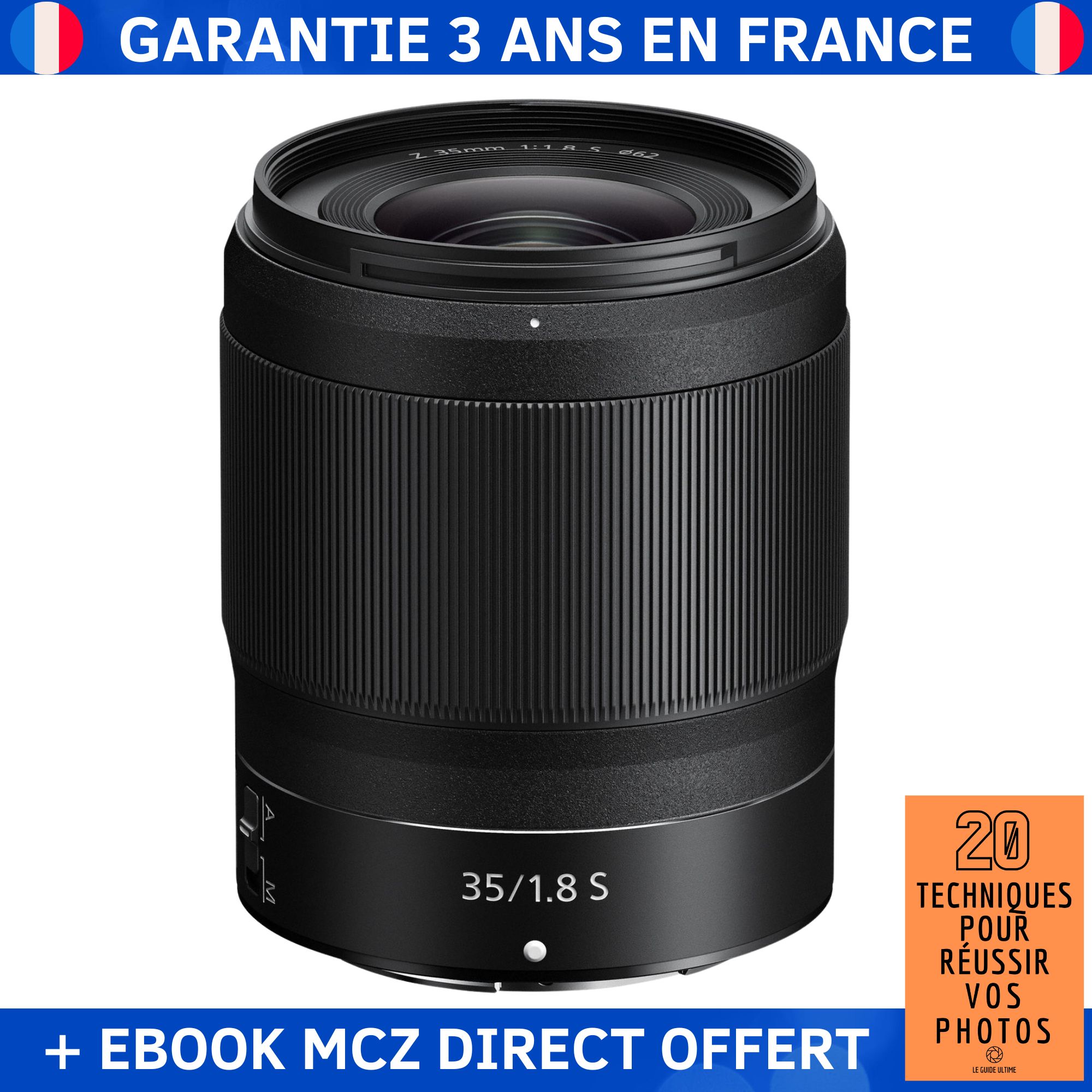 Nikon NIKKOR Z 35mm f/1.8 S + Ebook '20 Techniques pour Réussir vos Photos' - Objectif Nikon Z