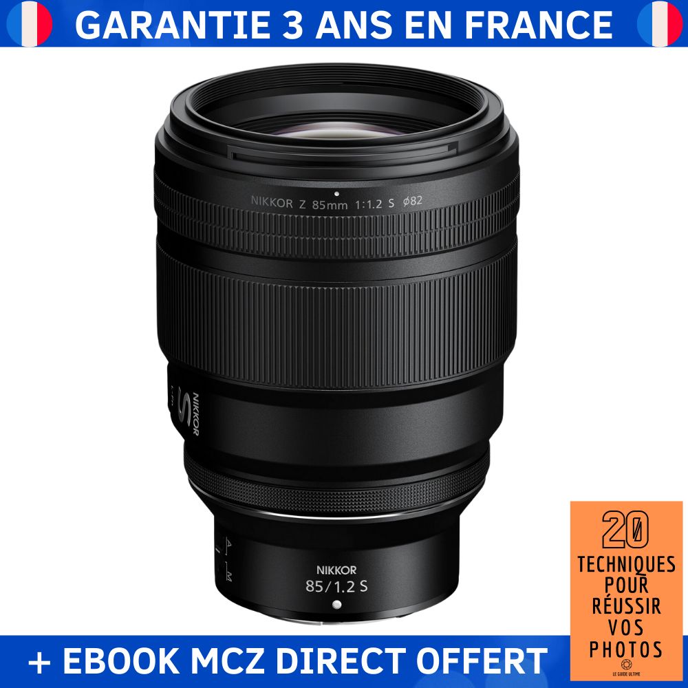 Nikon Z 85mm F1.2 S + Ebook '20 Techniques pour Réussir vos Photos' - Objectif Nikon Z