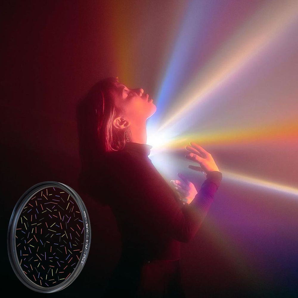 kaléidoscope avec filtre d'appareil photo,55/58/62/67/72/77/82mm,accessoires de photographie à effets spéciaux,prisme d'objectif DSLR pour Canon Nikon Fotografia - Type Spread color Flare-77mm