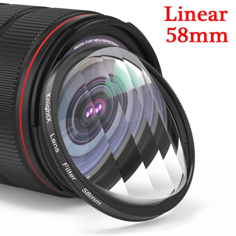 filtre pour appareil photo,kaléidoscope 52/55/58/62/67/77mm,accessoires de photographie à effets spéciaux,prisme d'objectif DSLR pour Canon Nikon - Type 58mm Linear-49mm Adapter