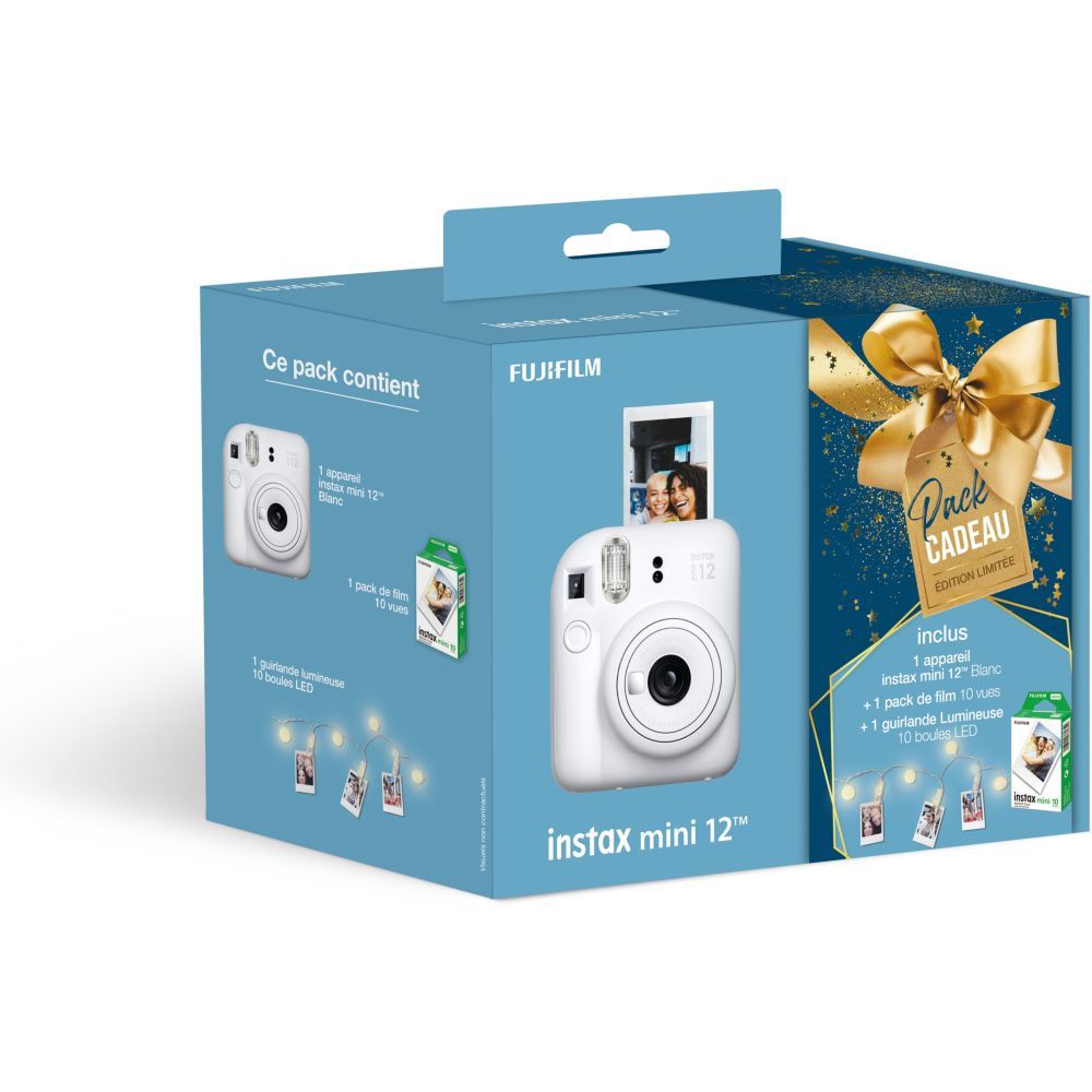 Pack cadeau Appareil Photo Instantanée Fujifilm Instax Mini 12 Blanc