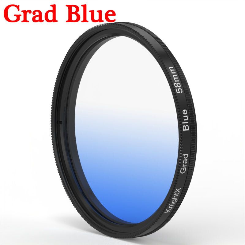 KnPackage-Filtre d'objectif d'appareil photo,X Grad,Blue,Orange,Red,Gray,Melon,Density,Canon,Eos,Sony,Nikon Photography,52mm,58mm,77mm - Type Grad Blue-49mm