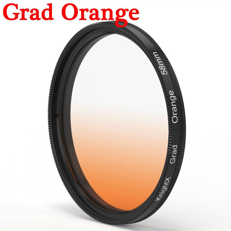 KnPackage-Filtre d'objectif d'appareil photo,X Grad,Blue,Orange,Red,Gray,Melon,Density,Canon,Eos,Sony,Nikon Photography,52mm,58mm,77mm - Type Grad Orange-52mm