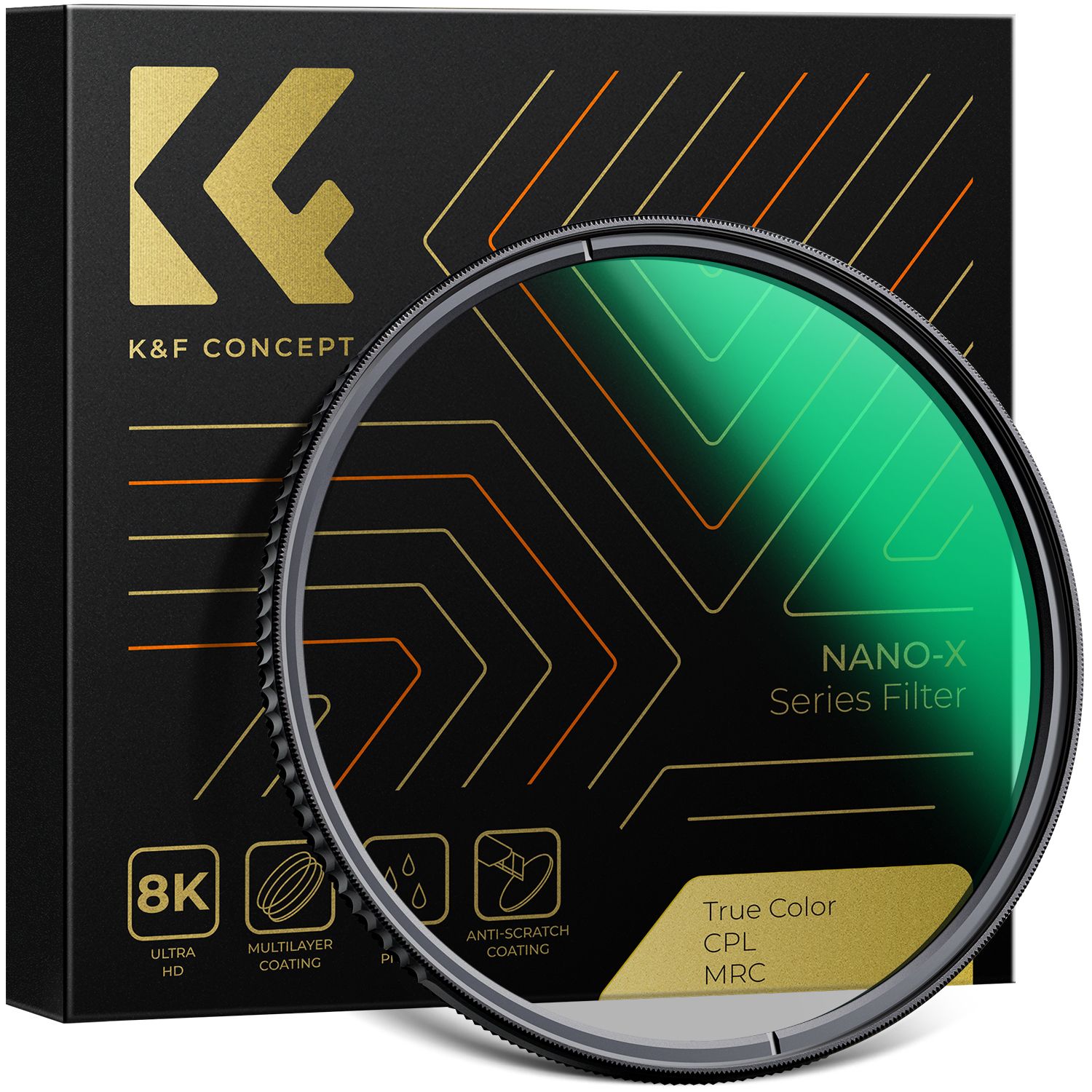 K & F Concept-Filtre CPL pour objectifs d'appareil photo Nikon IL,28 revêtements multicouches - Type CPL Filter-49mm