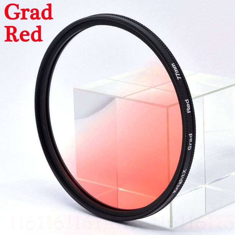 KnPackage-Filtre d'objectif pour appareil photo,polariseur,X FLD UV CPL,ND Star,Canon Sony,Nikon,52mm,58mm,67mm,Photo D5500,2000D,Sous D,60D,50D,Ensemble - Type Grad Red-72mm