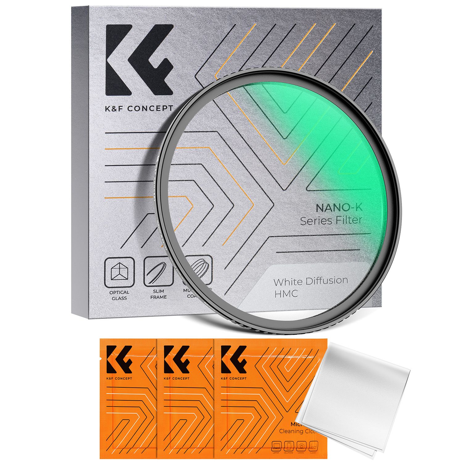 K & F Concept-Filtre à brouillard blanc Pro,filtre à effet cinématographique avec 18 revêtements multicouches pour la photographie de paysage IL Nikon - Type White Mist Filter-72mm