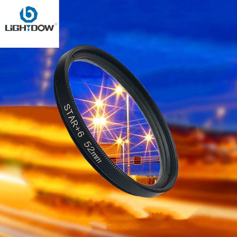 Lightdow-Filtre d'objectif étoile à 6 lignes,appareil photo reflex numérique Sony,IL,Nikon,49mm,52mm,55mm,58mm,62mm,67mm,72mm,77mm,82 mm - Type 77mm