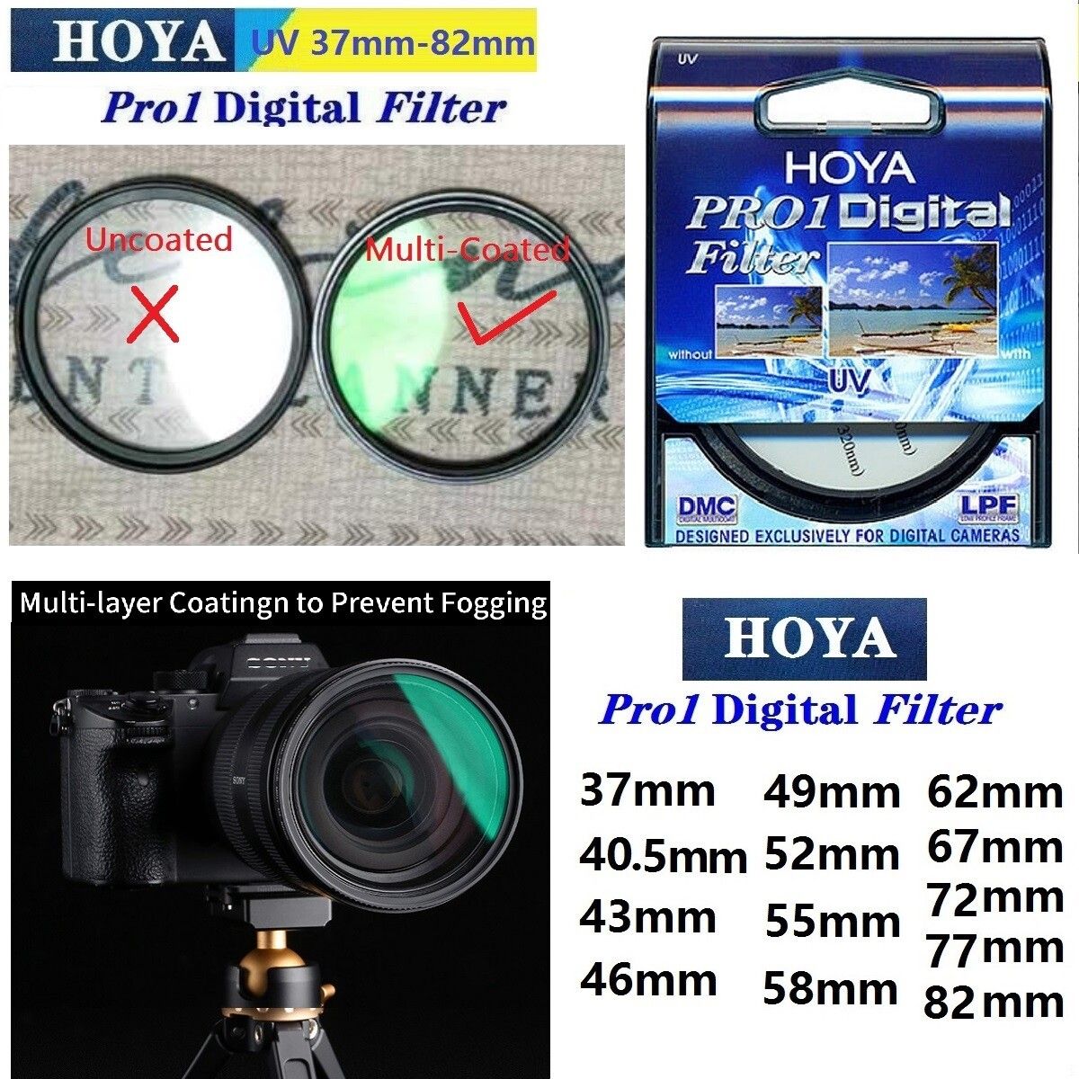Lentille de protection numérique pour appareil photo Nikon,filtre UV YA pour salle de bain,DMC Ldissolve Pro,multicouche,Sony IL - Type 55mm