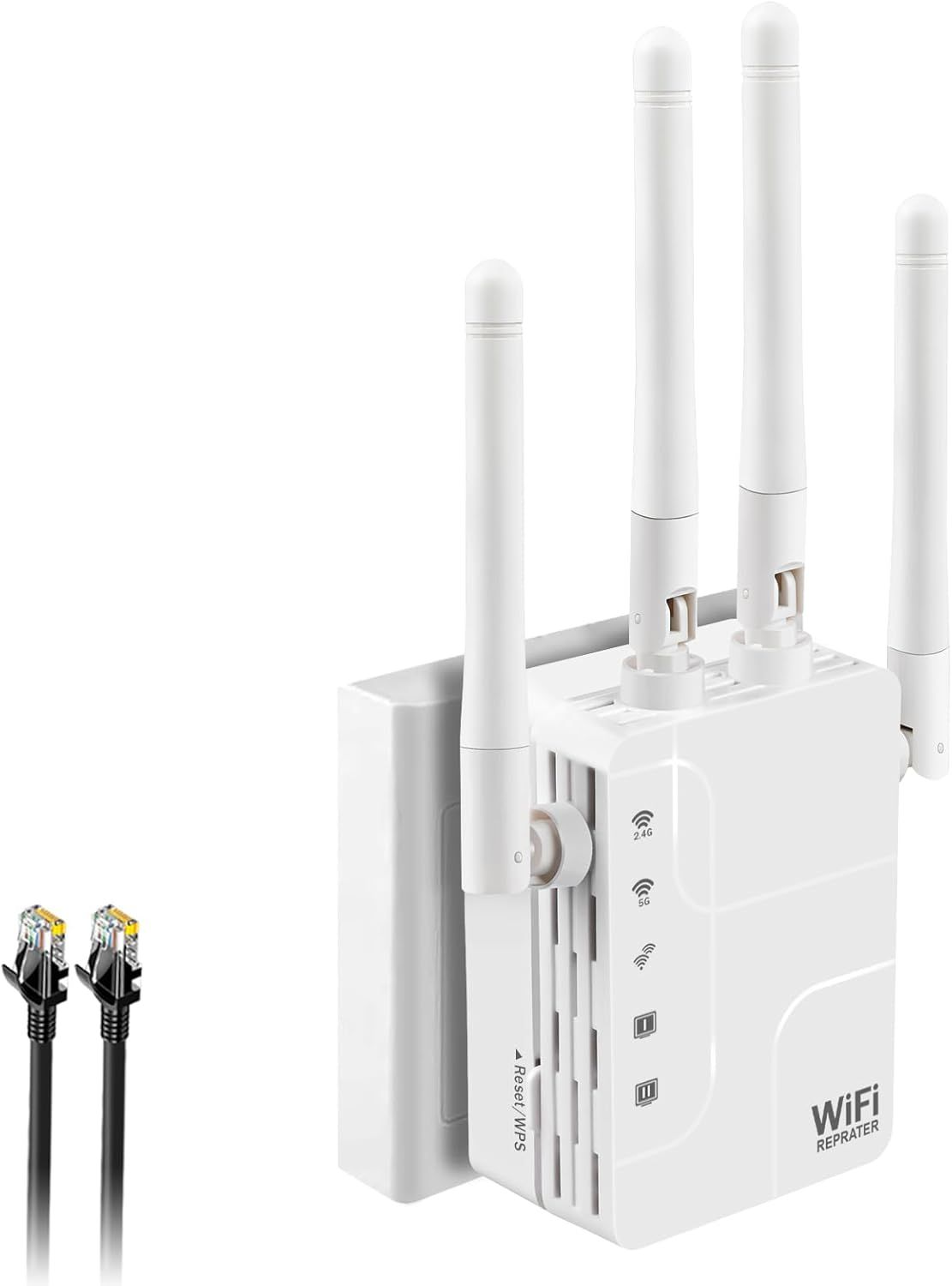 Ac1200 Repeteur Wifi Amplificateur Wlan,Dualband 5Ghz & 2.4Ghz,Wireless Signal Wifi Range Extender Avec Wps,Access Point,2 Ports Lan,360° Full Coverage,Compatible With All Wireless Lan Devices