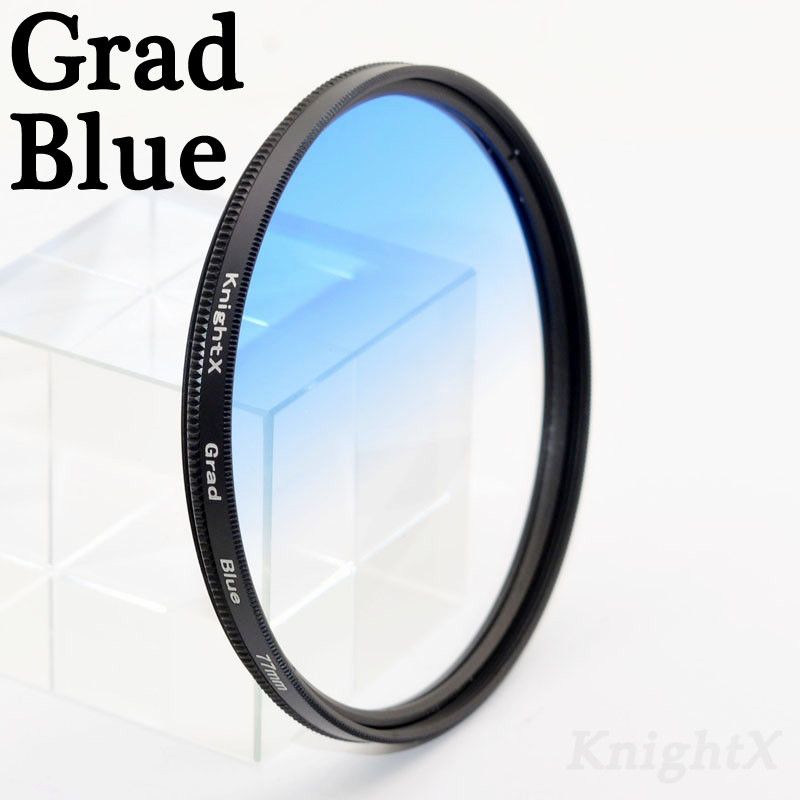 filtre nd pour appareil photo Canon eos 7d 60d,appareil photo Nikon d3300 d5100 Sony,objectif couleur,49MM,52MM,55MM,58MM,62MM,67MM,72 MM,77MM - Type Grad Blue-58mm