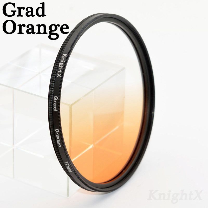 filtre nd pour appareil photo Canon eos 7d 60d,appareil photo Nikon d3300 d5100 Sony,objectif couleur,49MM,52MM,55MM,58MM,62MM,67MM,72 MM,77MM - Type Grad Orange-77mm