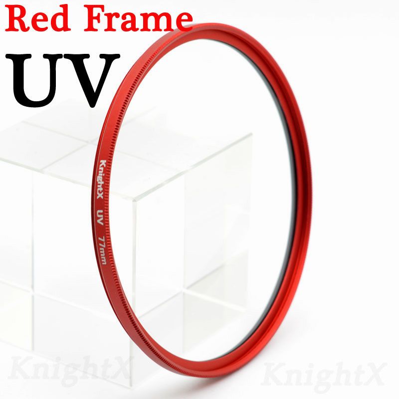 KnPackage-Filtre UV pour Nikon Canon,X HD MCUV MC,49mm,52mm,55mm,58mm,62mm,67mm,72mm,77mm,t3i,D3100,D3200,D5200,D7100,d5300,d3300 - Type Red Frame UV-67MM