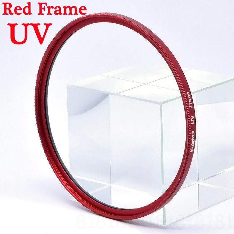 KnPackage-Filtre d'objectif d'appareil photo pour Canon,Sony,Nikon,49mm,52mm,55mm,58mm,67mm,72mm,77mm,X,FLD,UV,CPL,Nwiches volontairement 4,8 étoiles,GND,photographie - Type Red Frame UV-72mm