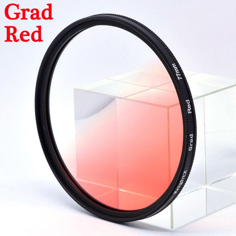 filtre d'objectif de caméra Macro pour canon et nikon,52mm,55mm,58mm,67mm,77mm,variable ND2 à ND400 ND1000 - Type Grad Red-49mm