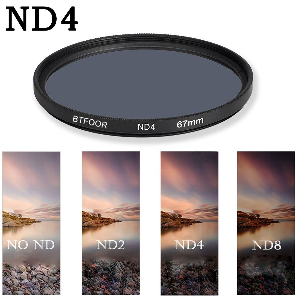 BTFOOR-Filtre UV Nd nickel é pour objectif d'appareil photo,étoile Grimp,49mm,52mm,55mm,58mm,67mm,72mm,77mm,82mm,objectif IL,M50,T6,600D,Nikon,D3500,D5600,Sony,A6000 - Type ND4 Filter-72mm